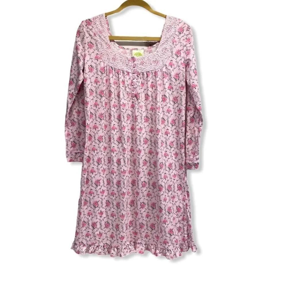 White Orchid Women's pink Cotton nightgown Size Small